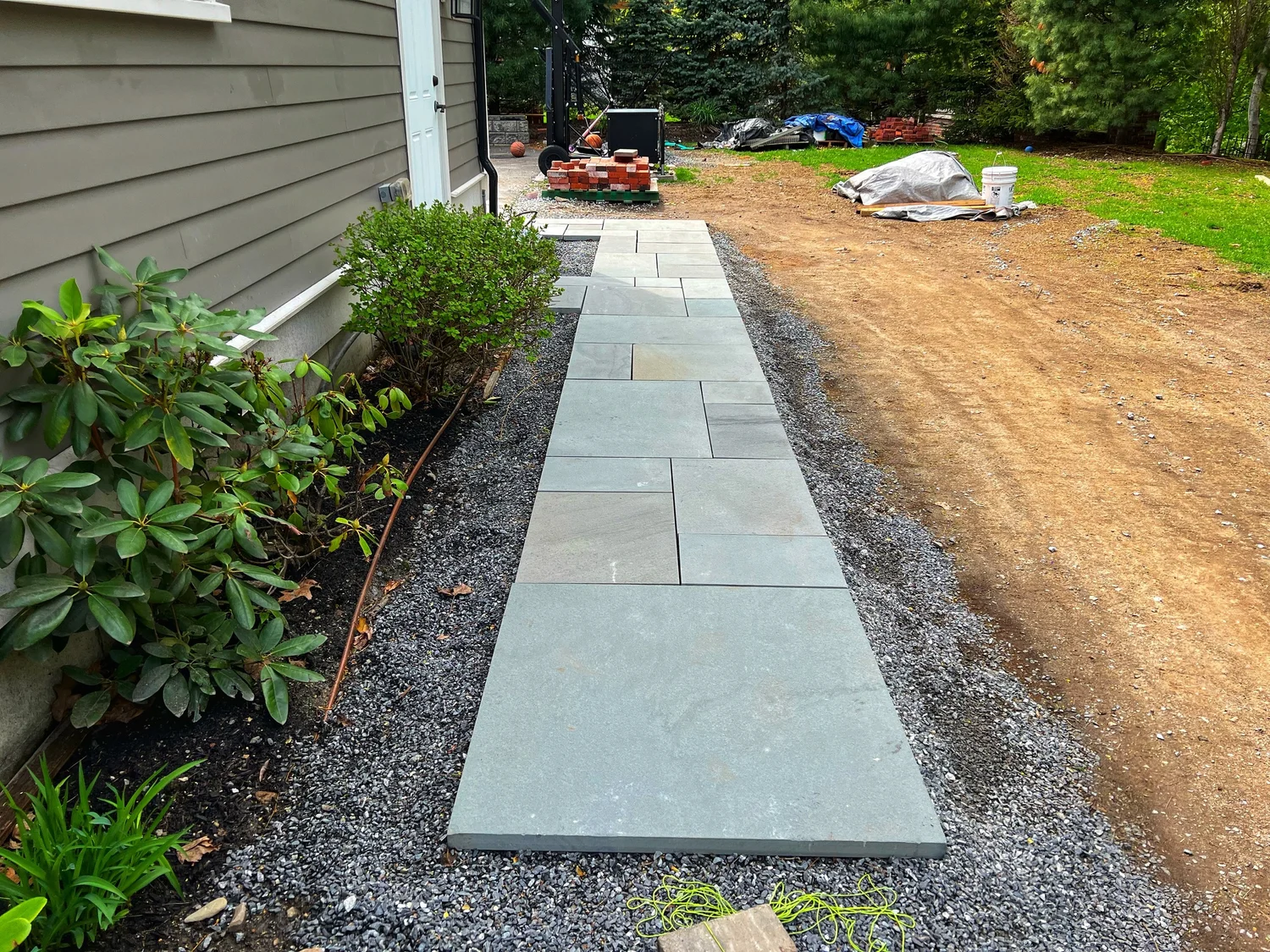 Brick walkway construction