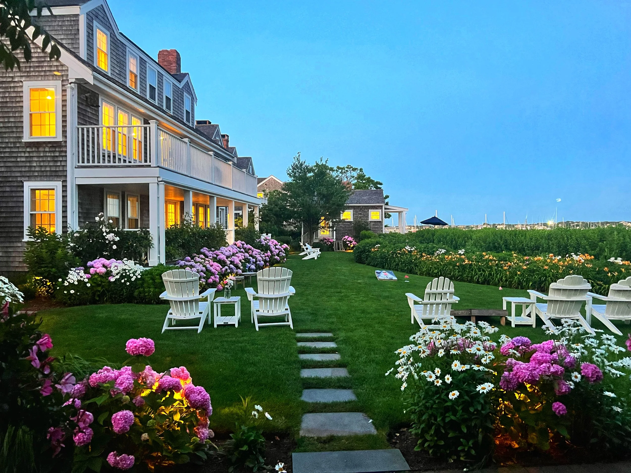 Evening garden landscape