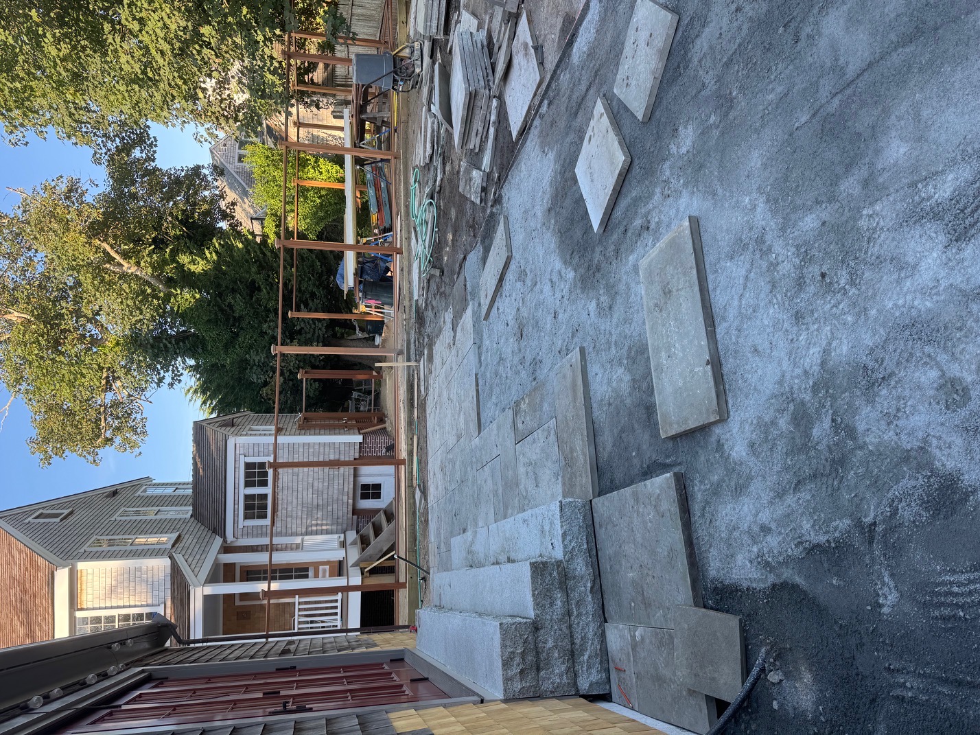 Patio installation in progress