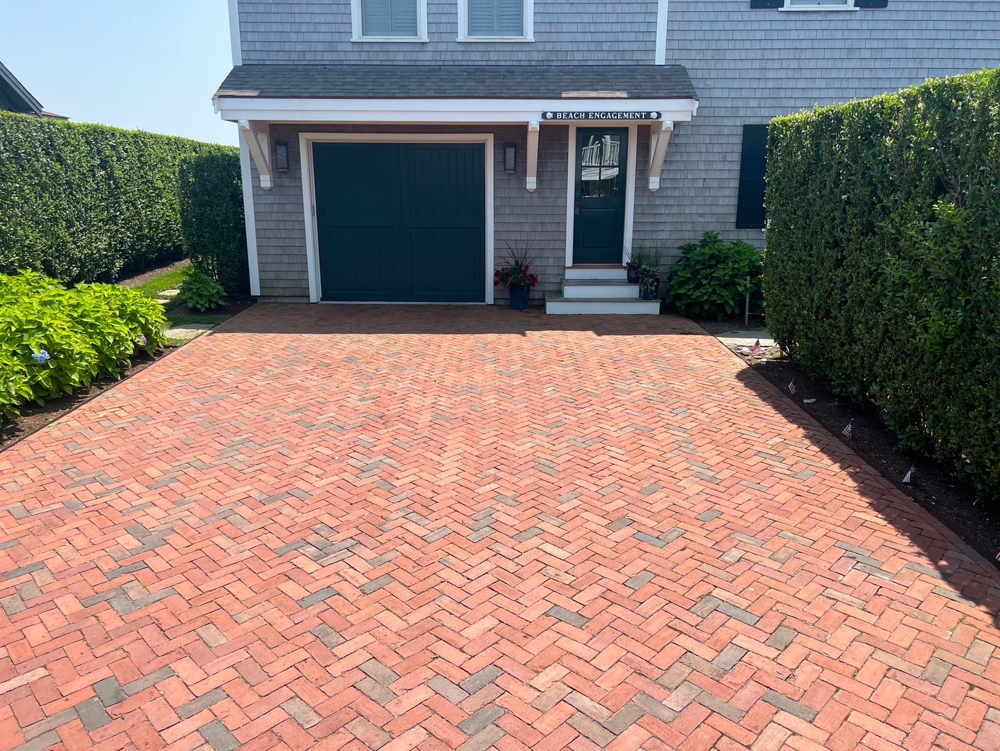 Herringbone pattern driveway