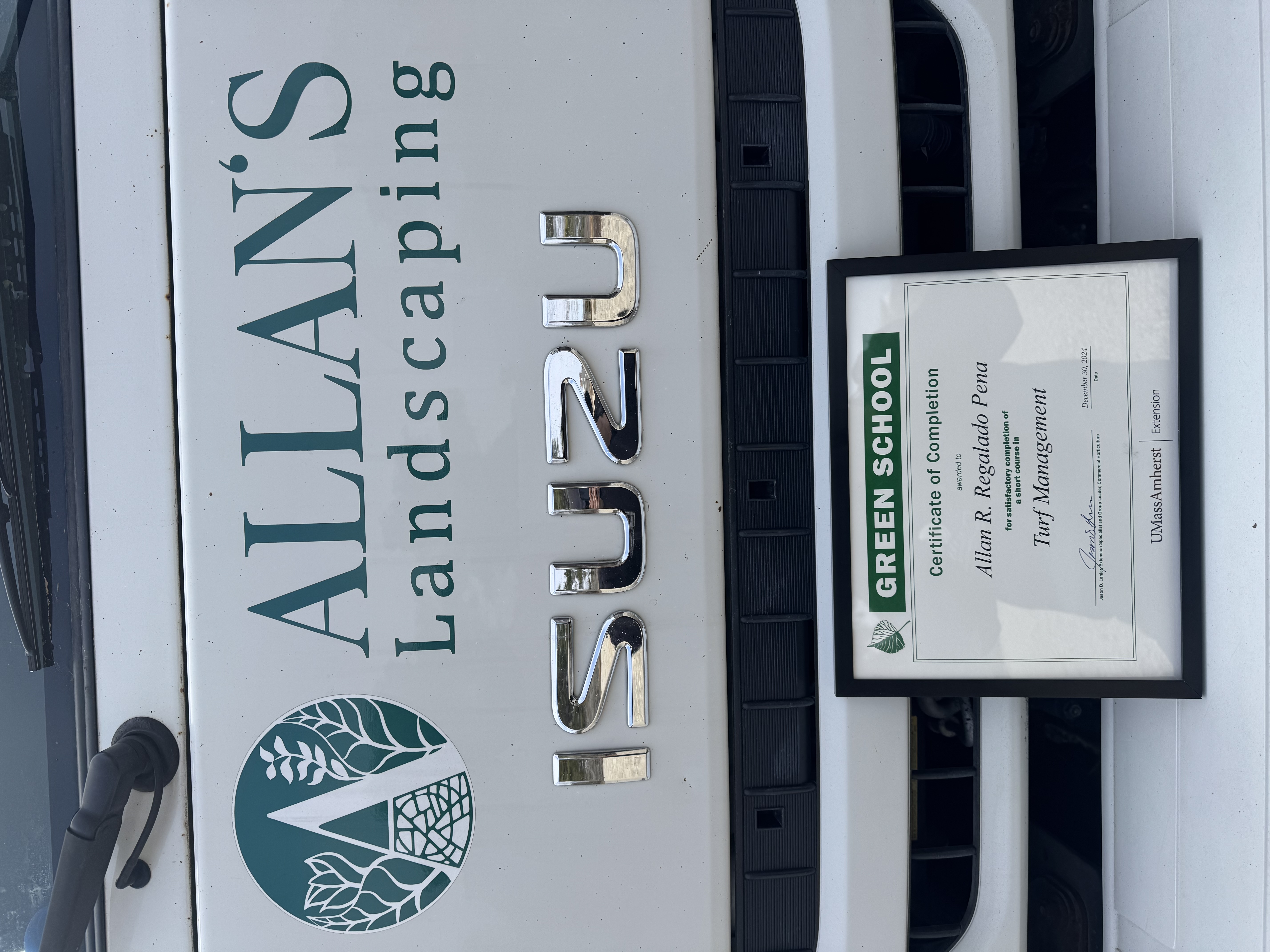 Allan R. Regalado Pena - UMass Amherst Green School Certificate of Completion in Turf Management